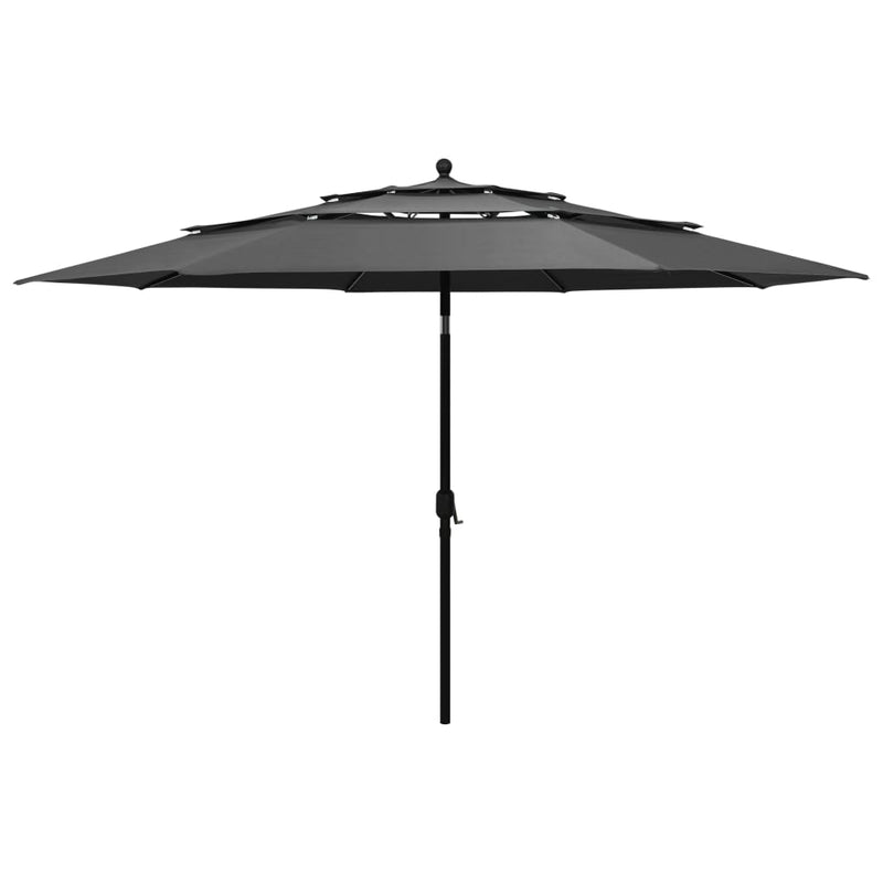 Laden Sie das Bild in Galerie -Viewer, Vidaxl parasol 3-laags met aluminium paal 3,5 m antracietkleurig
