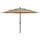 Vidaxl parasol 3-laags met aluminium paal 3,5 m taupe