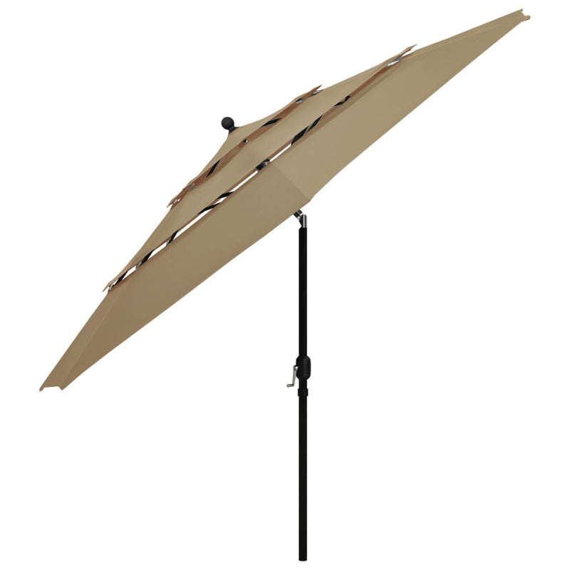 Load image into Gallery viewer, Vidaxl parasol 3-laags met aluminium paal 3,5 m taupe
