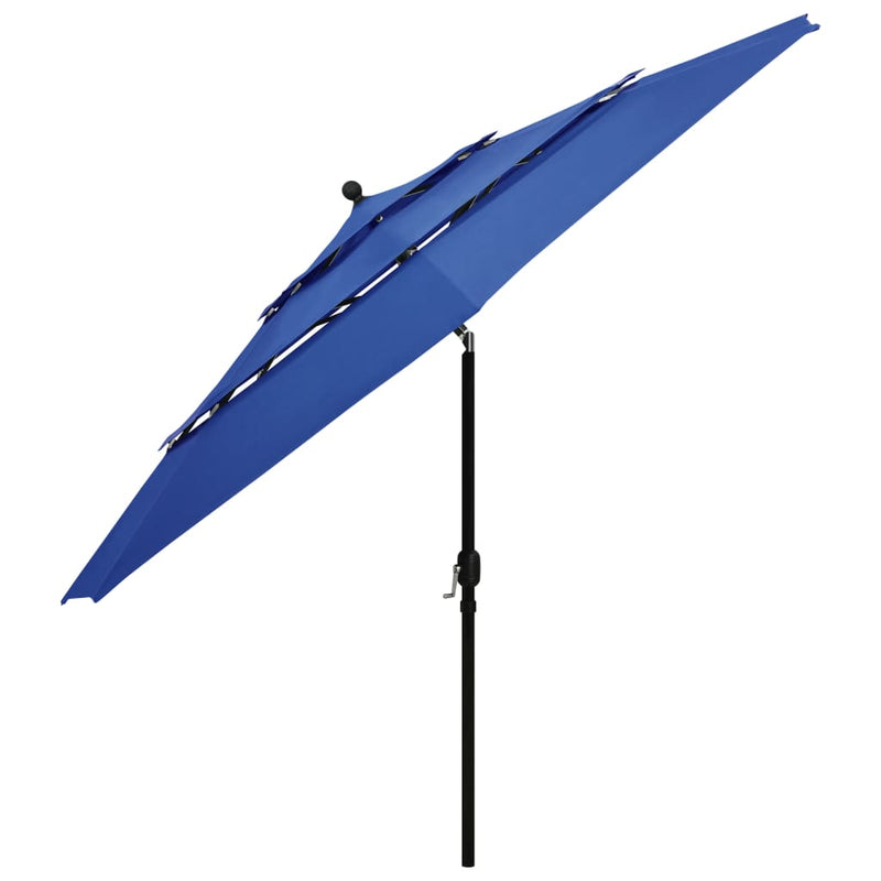 Load image into Gallery viewer, Vidaxl parasol 3-laags met aluminium paal 3,5 m azuurblauw
