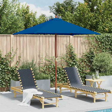Vidaxl parasol met houten paal 150x200 cm blauw