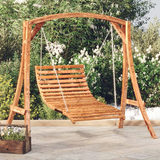 Vidaxl schommelbed 115x147x46 cm gebogen hout met teakafwerking