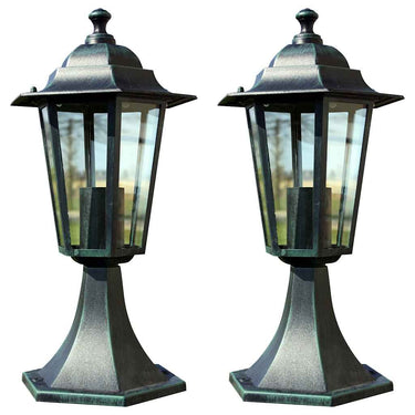 Vidaxl tuinlampen 2 st aluminium donkergroen zwart
