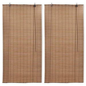 Vidaxl rolgordijnen 2 st 80x160 cm bamboe bruin