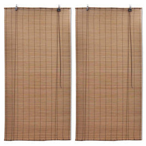 Vidaxl rolgordijnen 2 st 100x160 cm bamboe bruin
