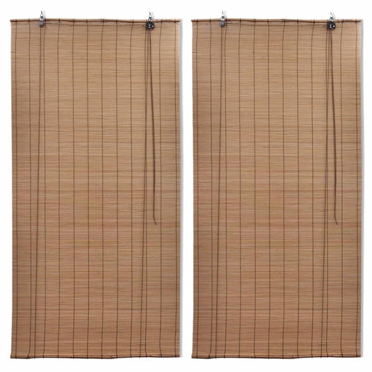 Vidaxl rolgordijnen 2 st 100x160 cm bamboe bruin