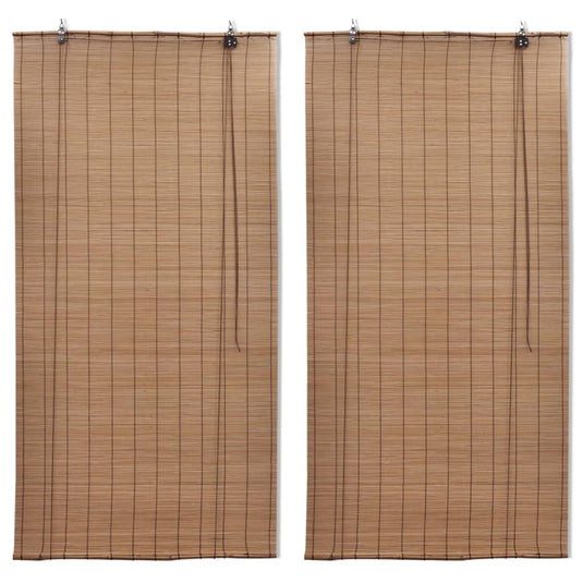 Vidaxl rolgordijnen 2 st 120x220 cm bamboe bruin