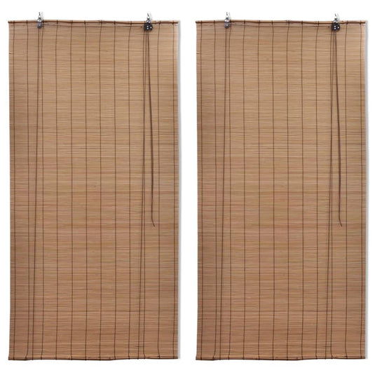Vidaxl rolgordijnen 2 st 150x220 cm bamboe bruin