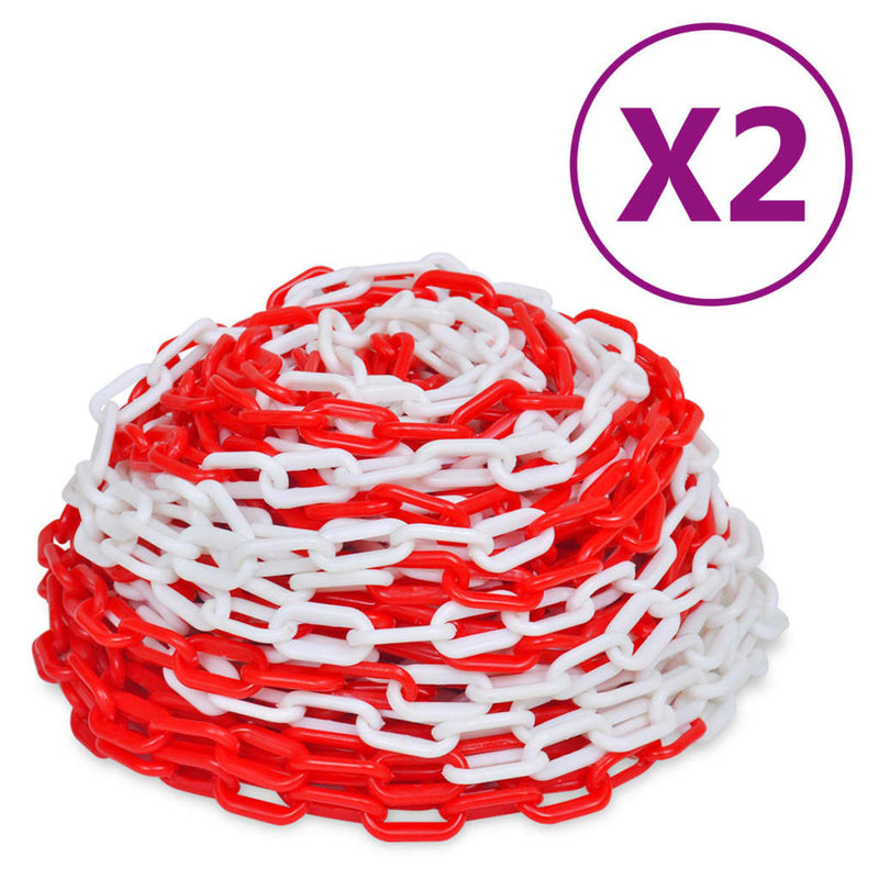 Load image into Gallery viewer, Vidaxl veiligheidskettingen 2 st 30 m kunststof rood en wit
