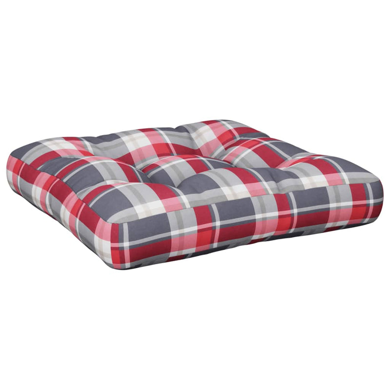 Load image into Gallery viewer, Vidaxl palletkussen 60x60x12 cm stof ruitpatroon rood
