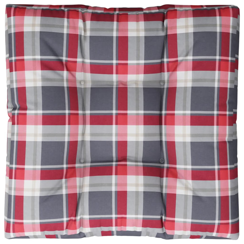 Load image into Gallery viewer, Vidaxl palletkussen 80x80x12 cm stof ruitpatroon rood
