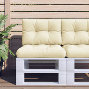 Vidaxl palletkussen 50x40x12 cm stof crèmekleurig