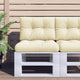 Vidaxl palletkussen 50x40x12 cm stof crèmekleurig