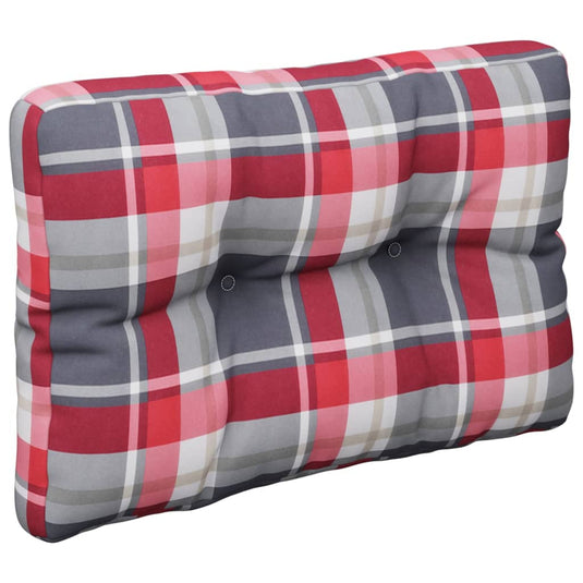 Vidaxl palletkussen 60x40x12 cm stof ruitpatroon rood