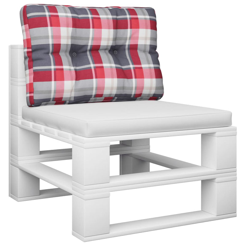 Load image into Gallery viewer, Vidaxl palletkussen 60x40x12 cm stof ruitpatroon rood
