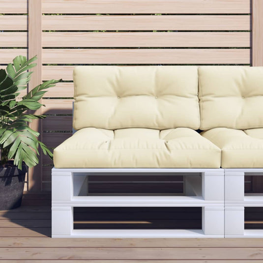 Vidaxl palletkussen 80x40x12 cm stof crèmekleurig