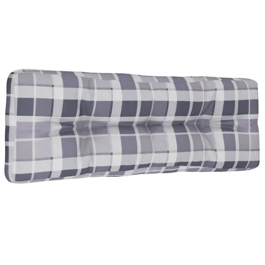 VidaXL Palletkussen 120x40x12 cm stof ruitpatroon grijs