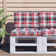 Vidaxl palletkussens 2 st ruitpatroon stof rood