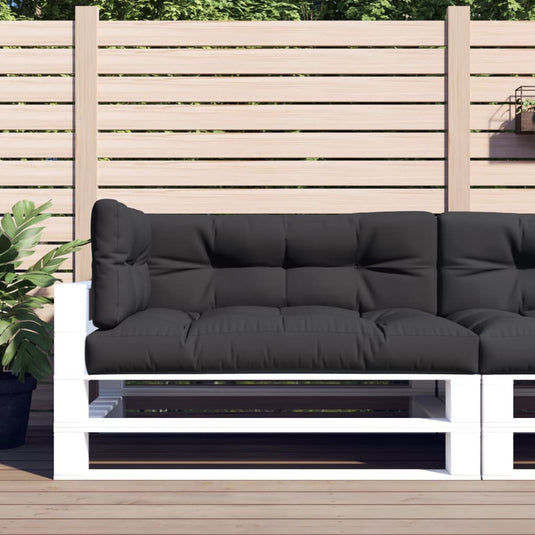 VidaXL Palletkussens 3 st stof zwart