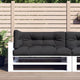 VidaXL Palletkussens 3 st stof zwart