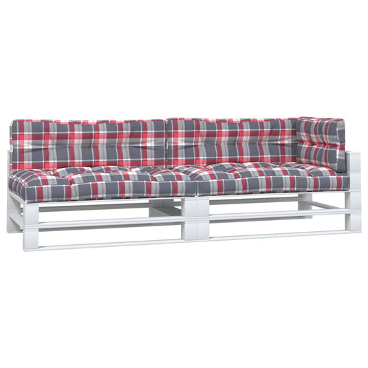 Vidaxl palletkussens 5 st ruitpatroon stof rood