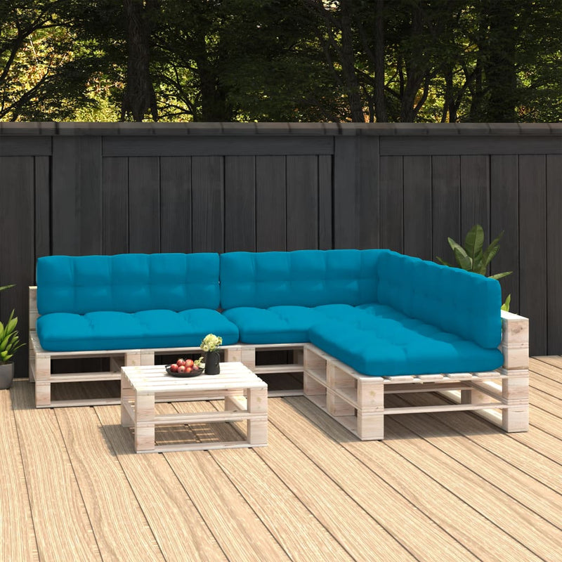 Load image into Gallery viewer, VidaXL Bankkussens pallet 7 st blauw
