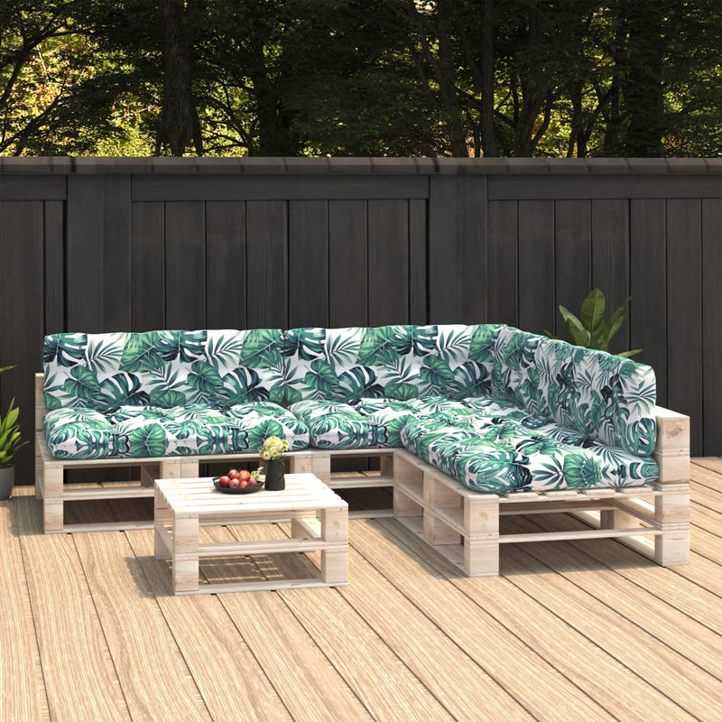 Load image into Gallery viewer, VidaXL Bankkussens pallet 7 st bladpatroon
