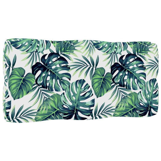 Vidaxl palletkussen bladpatroon 80x40x12 cm stof