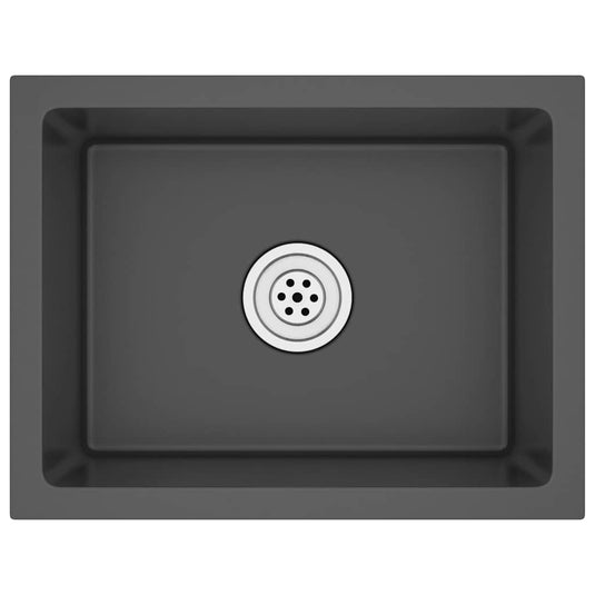 Vidaxl gootsteen handgemaakt roestvrij staal zwart