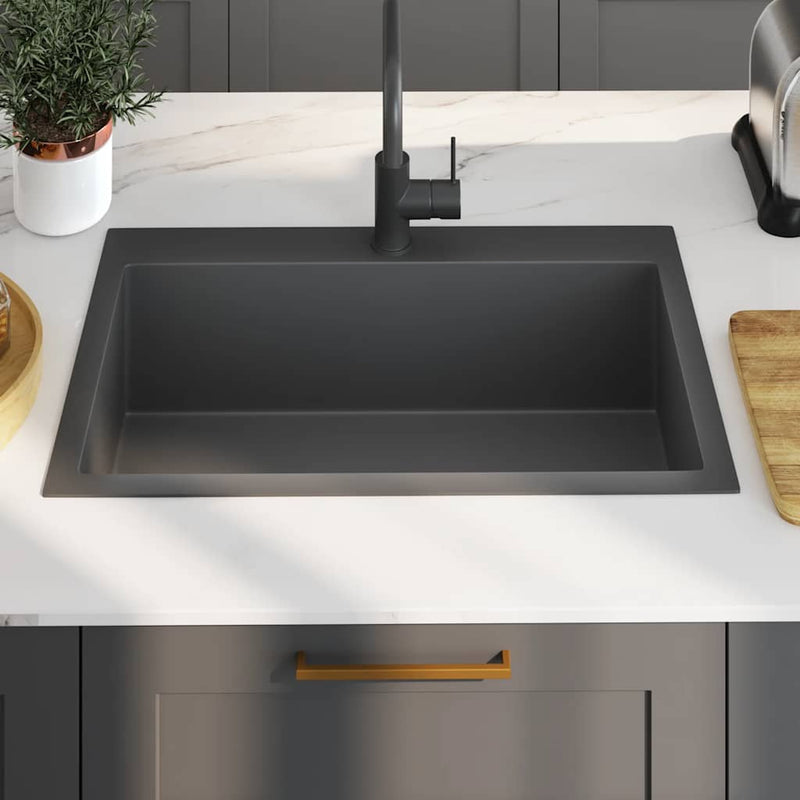 Load image into Gallery viewer, Vidaxl gootsteen handgemaakt roestvrij staal zwart
