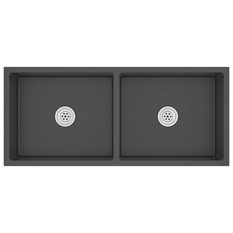 Load image into Gallery viewer, Vidaxl gootsteen handgemaakt roestvrij staal zwart
