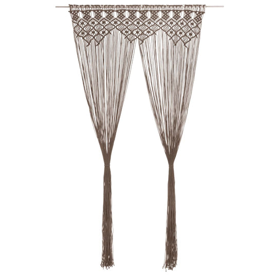 Vidaxl gordijn macramé 140x240 cm katoen taupe