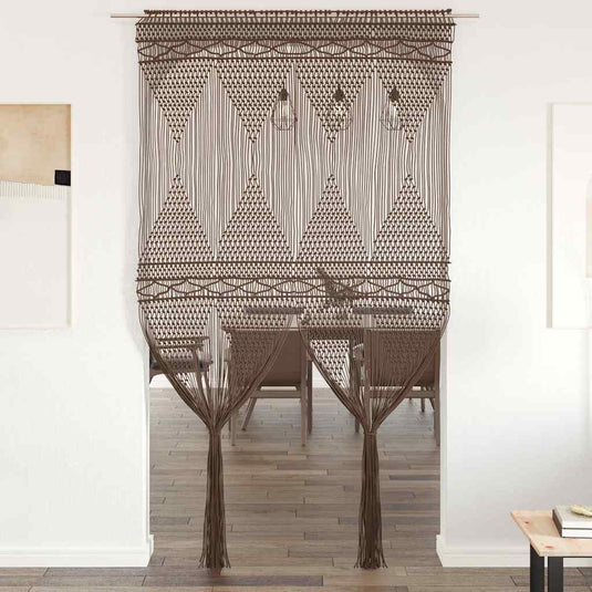 Vidaxl gordijn macramé 140x240 cm katoen taupe
