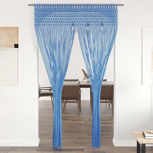 Vidaxl gordijn macramé 140x240 cm katoen blauw