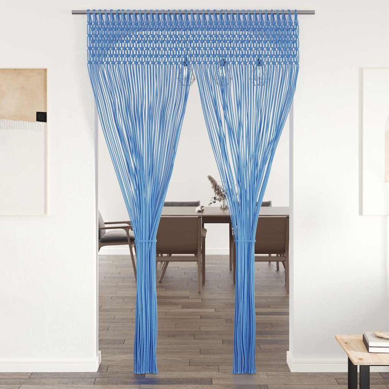 Load image into Gallery viewer, Vidaxl gordijn macramé 140x240 cm katoen blauw
