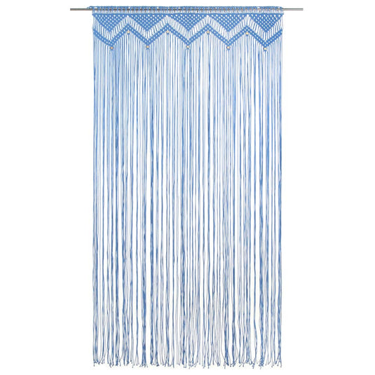 Vidaxl gordijn macramé 140x240 cm katoen blauw