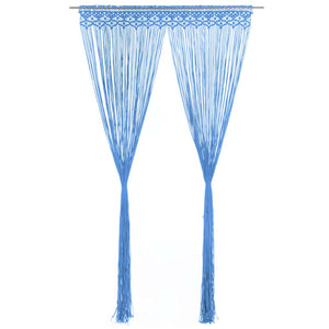 Vidaxl gordijn macramé 140x240 cm katoen blauw