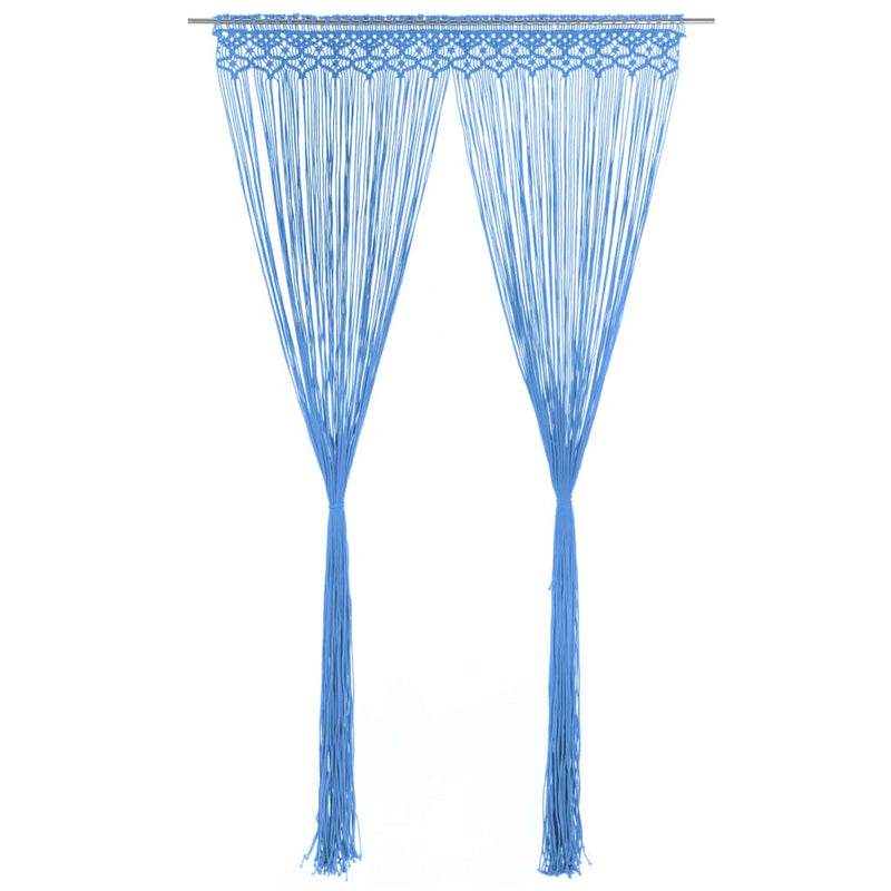 Load image into Gallery viewer, Vidaxl gordijn macramé 140x240 cm katoen blauw
