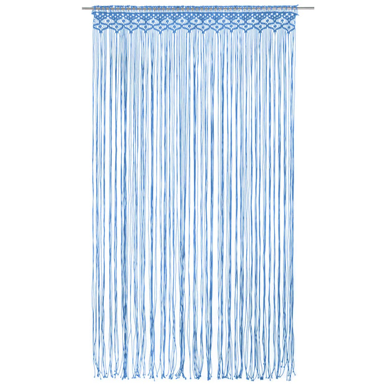 Load image into Gallery viewer, Vidaxl gordijn macramé 140x240 cm katoen blauw
