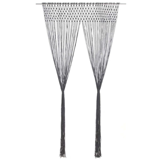 Vidaxl gordijn macramé 140x240 cm katoen antraciet