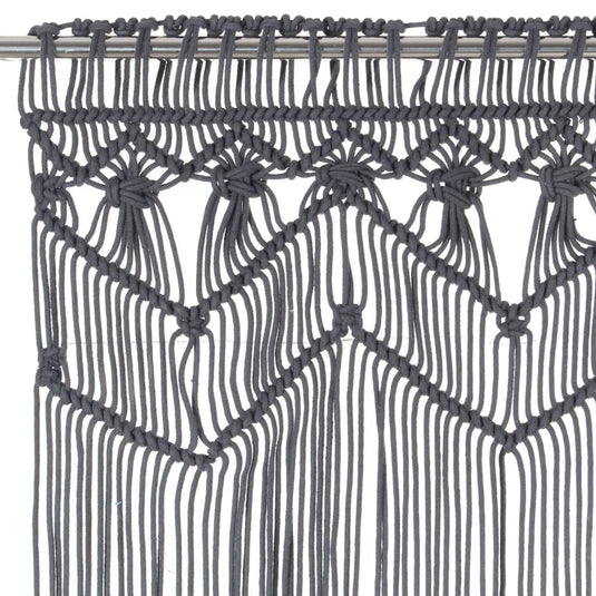 Vidaxl gordijn macramé 140x240 cm katoen antraciet