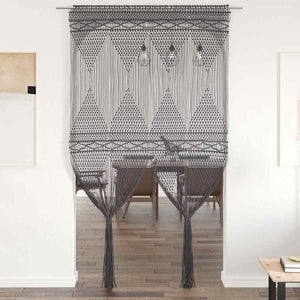 Vidaxl gordijn macramé 140x240 cm katoen antraciet