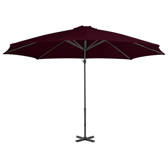 Vidaxl zweefparasol met aluminium paal 300 cm rood