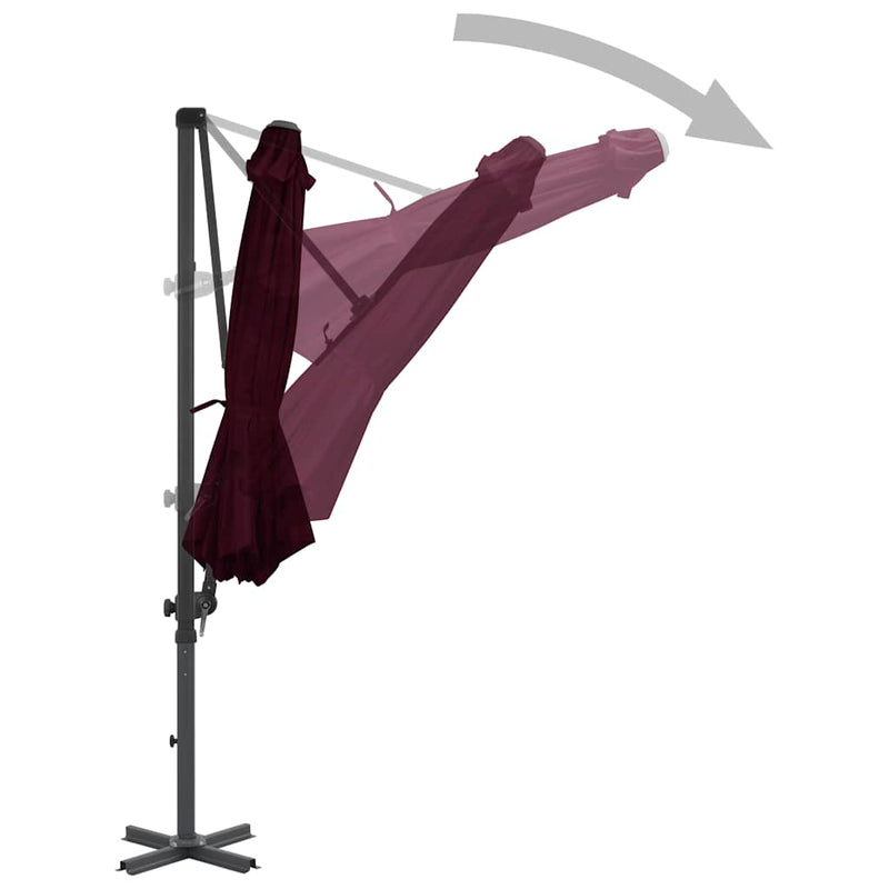 Load image into Gallery viewer, Vidaxl zweefparasol met aluminium paal 300 cm rood
