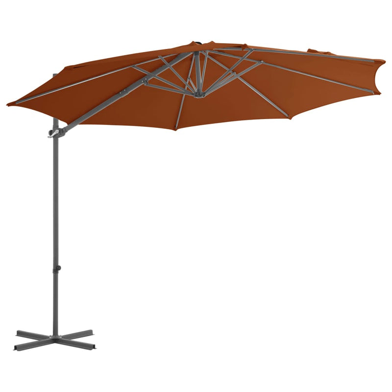 Load image into Gallery viewer, Vidaxl zweefparasol met stalen paal 300 cm terracottakleurig

