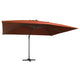 Vidaxl zweefparasol met led-verlichting 400x300 cm terracottakleurig