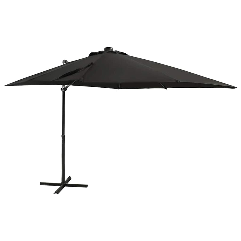 ギャラリービューアに画像をロードする, Vidaxl zweefparasol met paal en led-verlichting 250 cm zwart

