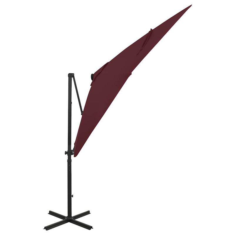 Load image into Gallery viewer, Vidaxl zweefparasol met paal en led-verlichting 250 cm bordeauxrood
