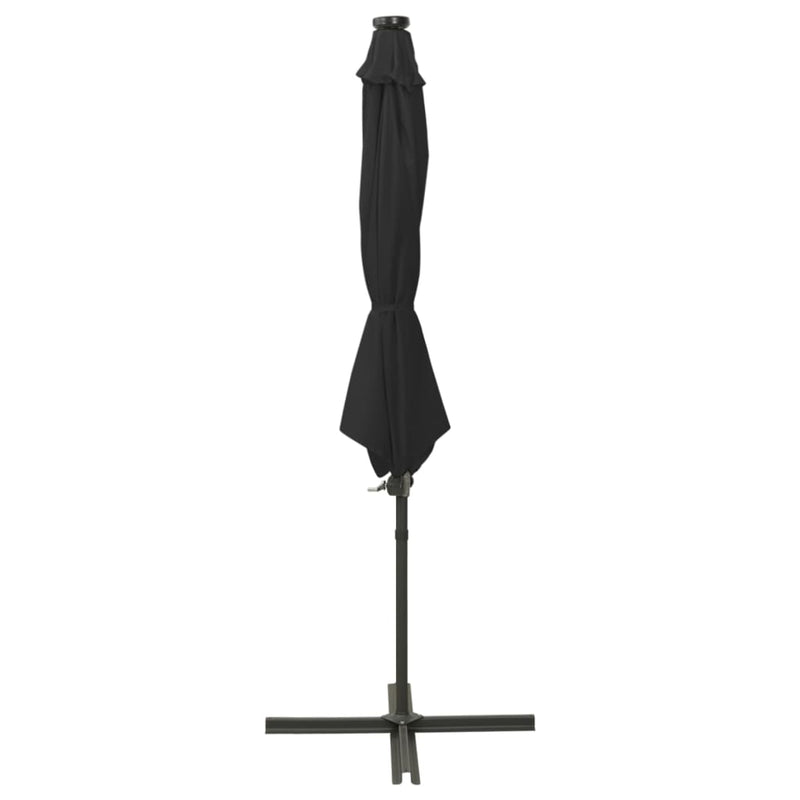 Load image into Gallery viewer, Vidaxl zweefparasol met paal en led-verlichting 300 cm zwart
