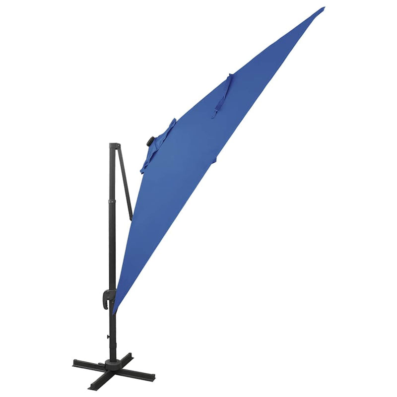 Load image into Gallery viewer, Vidaxl zweefparasol met paal en led-verlichting 300 cm azuurblauw
